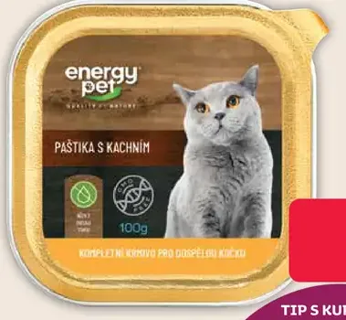 Energy pet paštéta s kačacinou pre mačky