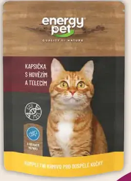 Energy pet kapsička s hovädzím a teľacím pre mačky