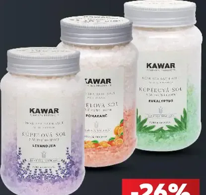 Kawar soľ do kúpeľa, rôzne druhy