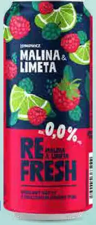 Nealkoholické pivo malina limeta Refresh plechovka