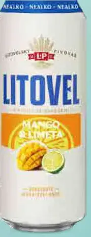 Nealkoholické pivo mango limeta Litovel plechovka