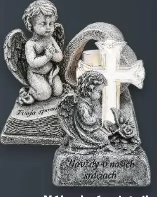 Náhrobný svietnik s krížom, výška 16,5 cm