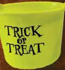 Tesco halloweenske vedierko na sladkosti