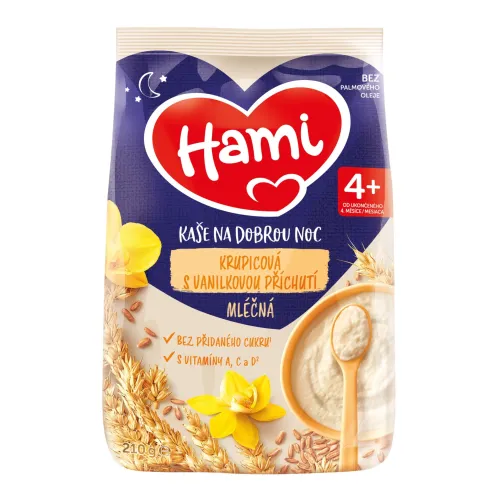 Hami mliečna kaša krupicová s vanilkovou príchuťou na dobrú noc