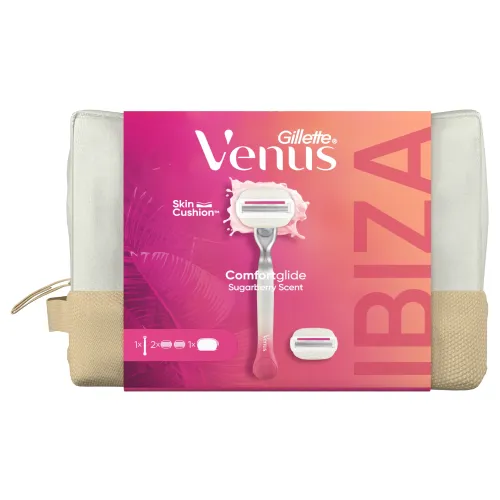 Gillette Venus Comfortglide Festival Dámska Darčeková Taška-2 Čepeľami A Toaletnou Taškou