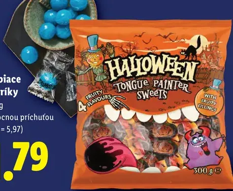 Halloween farbiace cukríky s ovocnou príchuťou