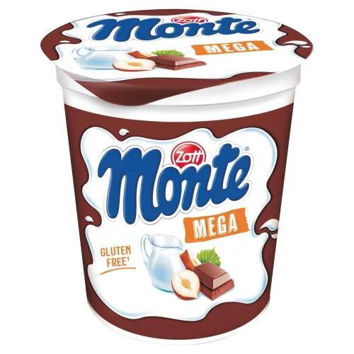 Zott Monte Mega mliečny dezert čokoládový s lieskovými orieškami
