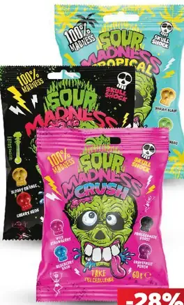 Sour Madness extra kyslé cukríky