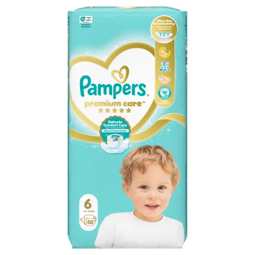 Pampers Premium Care veľkosť 6, 50 Plienok, 13kg-