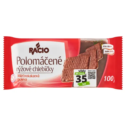 Racio Polomáčané ryžové chlebíčky mliečnokakaová poleva
