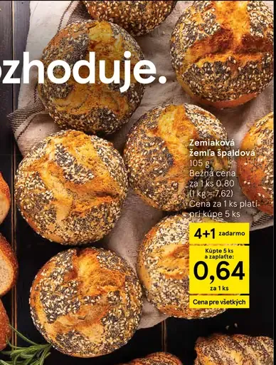 Tesco zemiaková špaldová žemľa