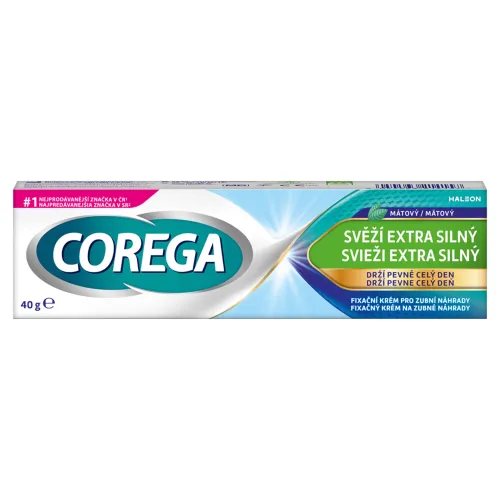 Corega Svieži extra silný fixačný krém na zubné náhrady mätový