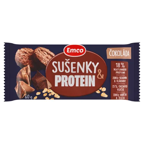Emco Ovsené sušienky s čokoládou a proteínom