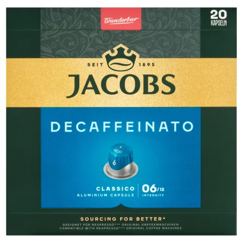 Jacobs Decaffeinato Classico pražená mletá káva v kapsulách
