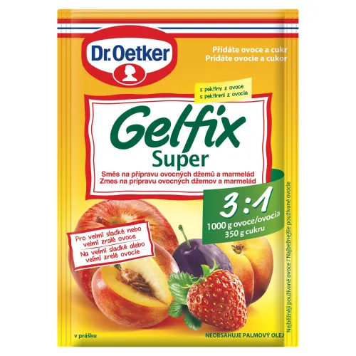 Dr. Oetker Gelfix super zmes v prášku na prípravu ovocných džemov a marmelád v prášku