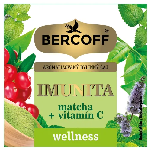 Bercoff Wellness Imunita matcha + vitamín C aromatizovaný bylinný čaj 10 x(15 g)
