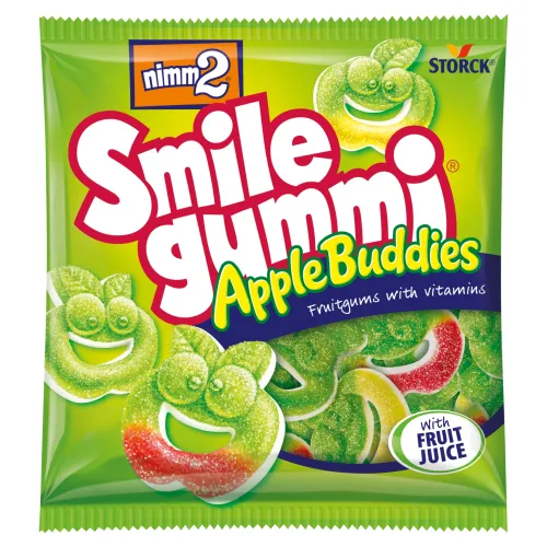 nimm2 Smilegummi Apple Buddies kyslé želé s ovocnou príchuťou a vitamínmi