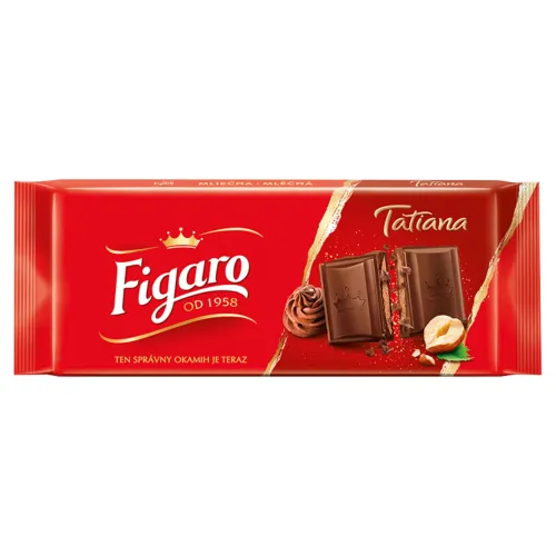 Figaro čokoláda Mliečna Tatiana S Lieskoorieškovou Náplňou