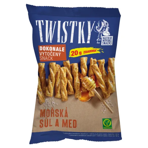 Twistky Snack s medom a jedlou morskou soľou