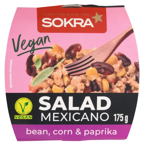 Sokra Vegánsky šalát s hrachovou bielkovinou na mexický spôsob