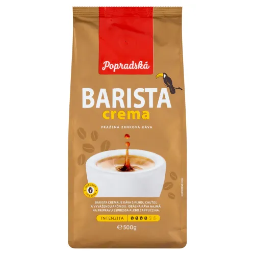 Popradská Barista Crema pražená zrnková káva