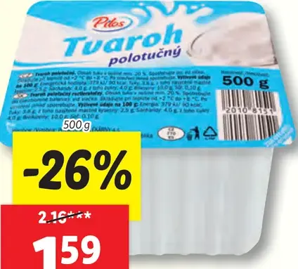 Pilos Tvaroh polotučný/tučný
