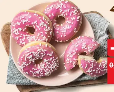 Donut s ružovou polevou