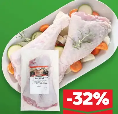 Morčacie dolné stehno s kosťou a kožou