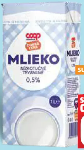 Coop Mlieko nízkotučné 0,5%