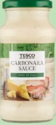 Tesco smotanová omáčka so syrom čedar a varenou šunkou