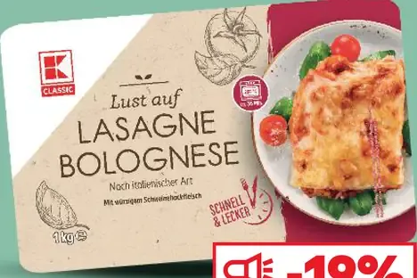 K-Classic Lasagne Bolognese hotové jedlo