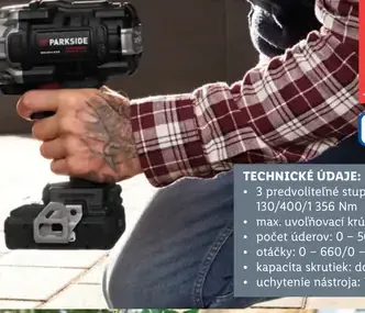 Parkside Aku uholový rázový uťahovák
