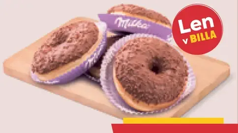 Donut s čokoládovou polevou Milka