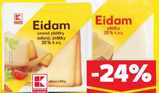 K-Classic Eidam 30 % rôzne druhy