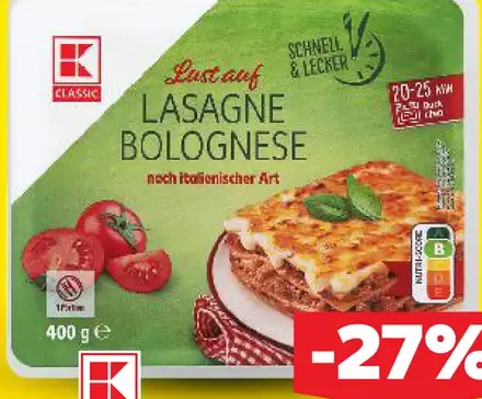 K-Class Hotové jedlo Lasagne Bolognese