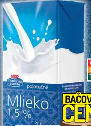 Tradičná kvalita Mlieko polotučné