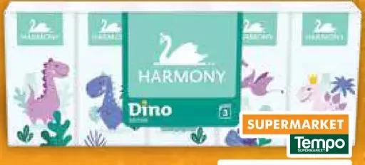 Harmony Dino 3-vrstvové papierové vreckovky