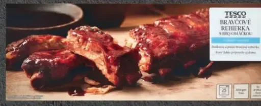 Tesco bravčové rebrá s BBQ omáčkou