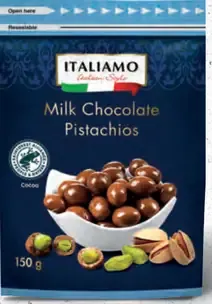 Italiamo Pistácie v mliečnej čokoláde