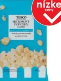 Tesco zrná pukancovej kukurice do mikrovlnnej rúry