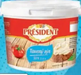Président tavený syr vo vedierku