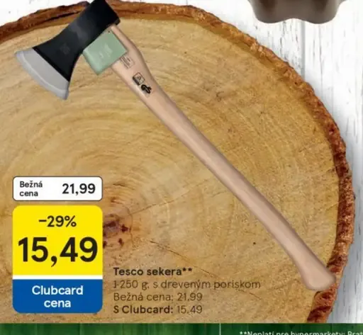 Tesco sekera s dreveným poriskom