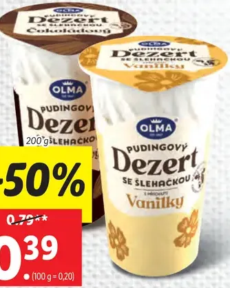 Olma Pudingový dezert so šľahačkou