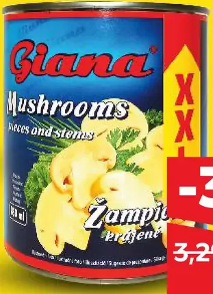 Giana Šampiňóny krájané
