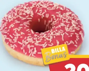 Donut s jahodovou príchuťou