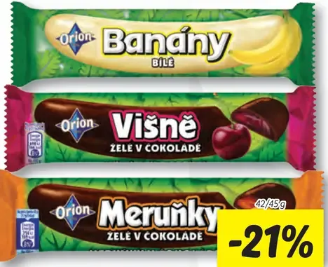 Orion Banány XXL želé v čokoláde