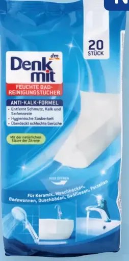 Denkmit vlhčené utierky na čistenie kúpeľne