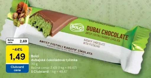 Bolci dubajská čokoládová tyčinka