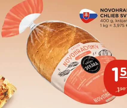Novhradský chlieb svetlý krájaný balený