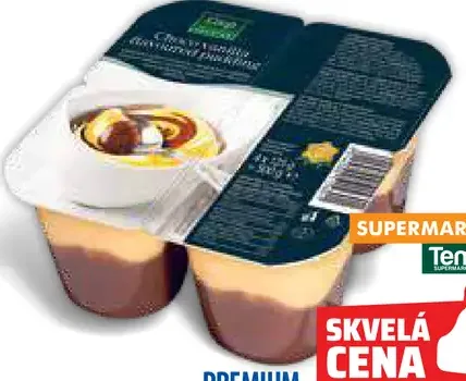 Kakaový puding s polevou s vanilkovou arómou